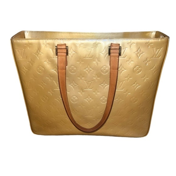 {EUC Louis Vuitton Monogram Vernis Large Columbus Tote Bag in Yellow LM0061} - Picture 1 of 15